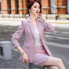 Temperament Women's Suit Pants Two-piece Professional Wear Autumn and Winter Plaid Ladies Jacket Casual Skirt