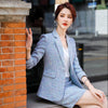 Temperament Women's Suit Pants Two-piece Professional Wear Autumn and Winter Plaid Ladies Jacket Casual Skirt
