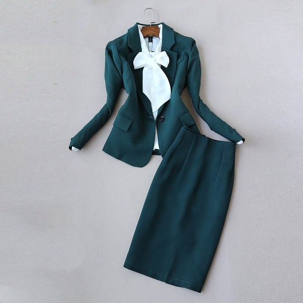 Temperament Women's Suits Casual Skirt Suit 2022 Casual Solid Color Ladies Small Suit Jacket Slim Skirt Two-piece