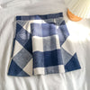 Temperament, casual suit, small girl, spring collocation, high blue and white, gentle skirt, two-piece suit