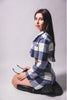 Temperament, casual suit, small girl, spring collocation, high blue and white, gentle skirt, two-piece suit
