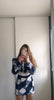 Temperament, casual suit, small girl, spring collocation, high blue and white, gentle skirt, two-piece suit