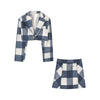 Temperament, casual suit, small girl, spring collocation, high blue and white, gentle skirt, two-piece suit