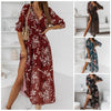 Terrific Summer Dress Colorful Sexy Loose Hem Deep V Neck Spring Dress