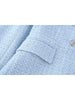 Textured Double Breasted Blazer Women Summer 2023 Retro Chic Lapel Long Sleeve Slim Pockets Solid Color Top