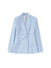 Textured Double Breasted Blazer Women Summer 2023 Retro Chic Lapel Long Sleeve Slim Pockets Solid Color Top