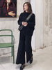The Drape Knitting Wide-Legged Pants Suit Two-Piece Women Winter Cashmere Sweater Wide-Legged Pants Western Style Suits
