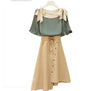 The big size women's 2023 summer fat sister set with lotus leaf-side chiffon top skirt skirt two-piece set