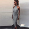 The new summer strapless halter dress Halter straps sleeveless slim Vest Tight Knit dress