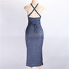 The new summer strapless halter dress Halter straps sleeveless slim Vest Tight Knit dress