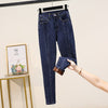 Thick Velvet Stretch Jeans Woman High Waist Skinny Pencil Pants Mujer Patchwork Cowboy Plus Size Winter Keep Warm Trousers 5XL