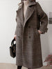 Thickened Woolen Coat Women's 2023 Autumn And Winter Mid-Length Plaid Temperament Woolen Trench Coat Large Size