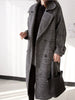Thickened Woolen Coat Women's 2023 Autumn And Winter Mid-Length Plaid Temperament Woolen Trench Coat Large Size