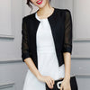 Thin Lace Blazer Short Half Sleeve Female Fashion Casual Suits And Jackets Plaid Outwear Coats For Work Plus Size Blazer Ma113