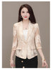 Thin Lace Suit Jacket for Women 2023 Spring Summer Korean Blazers Temperament Leisure Half Sleeve Suit Bleizer De Mujer