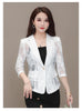 Thin Lace Suit Jacket for Women 2023 Spring Summer Korean Blazers Temperament Leisure Half Sleeve Suit Bleizer De Mujer