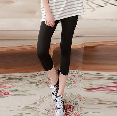 Thin milk Elastic fabric pinkycolor Seven points Leggings Summer woman Leggings Ice silk High elastic Slim Ventilation Leggings