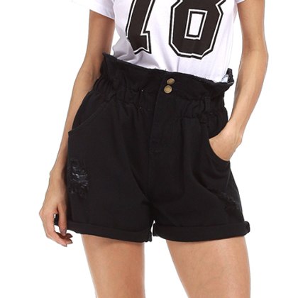 Brand Summer Women Hole & Cuffs Short Jeans Elastic Waist Female Ripped Denim Hot Pants Lady Sexy Bottoms Plus Size