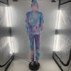 Tie Dye Activewear Tracksuit Full Sleeve PINK Letter Print Sweatshirt Jogger Sweatpant Female 2 Two Piece Set Matching Outfits