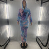 Tie Dye Activewear Tracksuit Full Sleeve PINK Letter Print Sweatshirt Jogger Sweatpant Female 2 Two Piece Set Matching Outfits