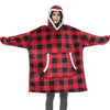 Tie Dye Oversized Hoodie Blanket Women Plaid Sweatshirt Winter Hoodies Flannel Sweatshirt Warm Pullover for Women Men