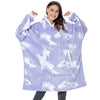 Tie Dye Oversized Hoodie Blanket Women Plaid Sweatshirt Winter Hoodies Flannel Sweatshirt Warm Pullover for Women Men