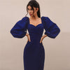 Tilorraine 2023 spring and autumn temperament dress dress medium long waist closing bubble sleeve sexy long sleeve dress