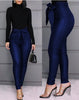 Tilorraine popular European and American women's casual PU pants leather pants including belt