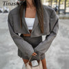 Tinastyle Notched Single Button Blazer Set Women Office Lady Long Sleeve Jacket High Waist A line Mini Short Skirts 2 Piece Set