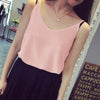 TingYiLi Women Tank Top V Neck Sexy Plus Size Chiffon Blouse Gray Blue Pink Red Black White Ladies Tops Summer