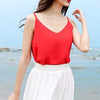 TingYiLi Women Tank Top V Neck Sexy Plus Size Chiffon Blouse Gray Blue Pink Red Black White Ladies Tops Summer