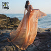 Tingfly Bohemian Floor Length Long Chiffon Summer Dress  Party Dinner Dresses Lady Haut Boho Holiday Beach Vestidos Zaful