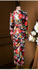 Tingfly Runway  Satin Silky Floral Party Birthday Night Dresses Sexy Bodycon Sheath Draped Long Dress Haut Plus Size Robes