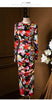 Tingfly Runway  Satin Silky Floral Party Birthday Night Dresses Sexy Bodycon Sheath Draped Long Dress Haut Plus Size Robes