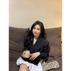 Tinomiswa Korean Blazer Suits Long Sleeve Black Tailored Coats High Waist Skirts  Women Two Piece Set Outfits