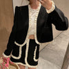 Tinomiswa Korean Style Sweet 2 Piece Sets Womens Outfits Fungus Patchwork Long Sleeve Tops High Waist A-line Mini Skirts