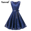 Plus Size 3XL Floral Lace Vintage Summer Dress Women White Retro Tunic Dresses A Line Party Elegant Dress