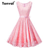 Plus Size 3XL Floral Lace Vintage Summer Dress Women White Retro Tunic Dresses A Line Party Elegant Dress