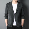 Top Grade Brand Slim Fit Blazer Jacket Smart Elegant Stylish Knitted Suit Striped Men Coat Casual Mens Clothes 2022