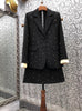 Top Quality Women's Set Blazers 2022 Autumn Winter Suits Woman Crystal Beading Deco Blazer Coats+Mini Skirt Sets & Suits 2 Piece