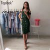 Sexy Button Bandage Dress Women 2022 Green Straight Elegant Sleeveless Knee Length Vestidos Office Lady Summer Dress
