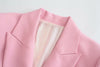 Toppies 2022 Autumn Pink White Blazer for Women Double Breasted Slim Suit Jacket Office Ladies Blazer