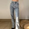 Toppies 2022 Woman Long Jeans 115 cm High Waist Overlength Jeans Side Split Denim Pants Female Trousers
