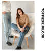 Toppies 2022 Woman Long Jeans 115 cm High Waist Overlength Jeans Side Split Denim Pants Female Trousers