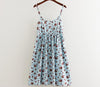 Toppies Women 2023 Summer Floral Printed Beach Dress A-Line Cotton Dress Sexy Backless Mini Dresses Camisole