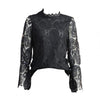 Tops Loose Sexy Hollow Design Long Sleeve Women Lace Blouses for Daily Wear