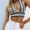 Tossy Knitted V Neck Bandage Halter Tops For Women Backless Sexy Tanks Tops Y2K Cropped Summer Fashion Camisole Party Clubwear