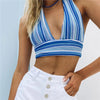 Tossy Knitted V Neck Bandage Halter Tops For Women Backless Sexy Tanks Tops Y2K Cropped Summer Fashion Camisole Party Clubwear