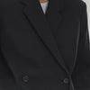 Totem Black Double-breasted Shoulder Pads Blazer Women 2023 Fall Minimalist Style Design Loose Suit Collar Coat