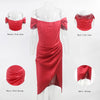 Townlike Stretch Satin Elegant Dress Women High Split Deep V Neck  Sexy Party  Dress  2022 Summer Dresses With Fishbone Vestidos